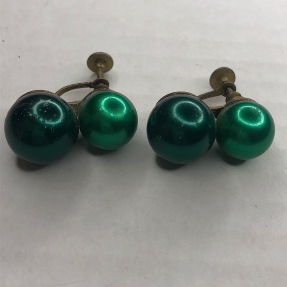 Vintage Retro Double Bead Screwback Clip E…